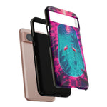 Neon Flamingo Pool Vaporwave Art Tough Phone Case
