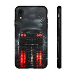 Night Rain R34 Skyline Car phone case | Sports Car Rear Lights, Reflective Road
