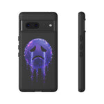 Glitch Sad Face Phone Case, Anime Melt Static Tough Cover
