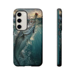 Striped Bass Phone Case, Sunset Topwater Strike Cover for Anglers