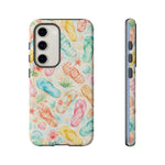 Watercolor Flip Flops pattern Tough Case | Beach Shells Phone Cover