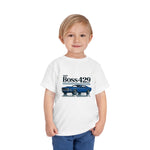 1969 Boss 429 Mustang Toddler T-Shirt – Blue Classic Muscle Car Tee