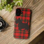 Scottish Terrier Silhouette Plaid Art Tough Phone Case