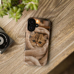 Persian Kitten Burrito Phone Case, Cozy Blanket Portrait Cover