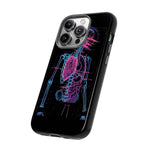 Neon Anatomical Skeleton Phone Case | Internal Displacement Art