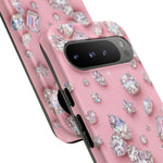 Pink Rhinestone Diamond Pattern Phone Case | Sparkle Gem Print
