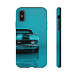 Muscle Car Phone Case Teal 69 Camaro SS, Retro Classic Cover, Guys Gift