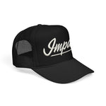 Impala SS Foam Trucker Hat – Classic Script Snapback Mesh Cap Retro Muscle Style