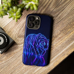 Neon Blue Tiger phone case | tough protective cover