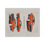 Hugger Orange 1967 Camaro Illustration Blanket Muscle Car Microfiber Throw