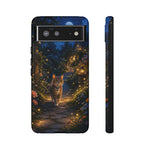 Moonlit Garden Cat Phone Case, Firefly Painterly Art Cover