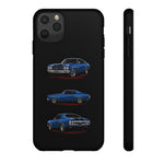 1970 Chevelle SS Phone Case Blue, Three-View Vector Tough Cover