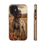 German Wirehaired Pointer Autumn Art Tough Phone Case