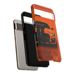 Orange Mustang Art Phone Case, GT500 American Muscle Car Tough Cover for Male