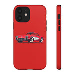 Red Classic Corvette C1 Illustration phone case | Retro Car Tough Case