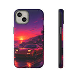 FD RX-7 Retro Sunset Sports Car Tough Case | Neon Vaporwave Beach Drive