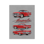 1960 Red Impala Illustration Velveteen Blanket | Classic Car Throw
