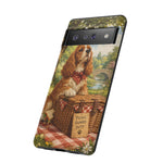 Cocker Spaniel Picnic Scene phone case | vintage dog art