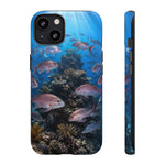 Snapper Reef Phone Case, Sunlit School Ocean Fishing Tough Cover