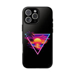 Synthwave Sunset Triangle Phone Case Retro Vaporwave Case