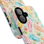 Watercolor Flip Flops pattern Tough Case | Beach Shells Phone Cover