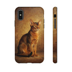 Abyssinian Warm Ticked Portrait Art Tough Phone Case