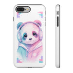 Pastel Panda Phone Case, Glitch Color Block Cover
