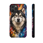 Alaskan Malamute Portrait Tough Phone Case - Vivid Paint Splatter