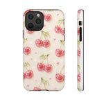 Pink Cherry Pattern Phone Case | Cute Retro Fruit Design