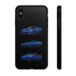 Blue C6 Z06 Phone Case, Three-View Vector Cover, Gift