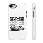 White Countach Retro Tough Phone Case Cover Gift Art