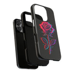 Glitch Rose Neon Phone Case Vaporwave Tough Cover