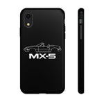 MX-5 Miata White Side Silhouette Tough Phone Case Cover Gift