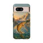 Leaping Golden Trout Lake Scene phone case | Tough Cover