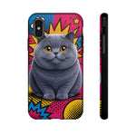 British Shorthair Round Pop Art Tough Phone Case