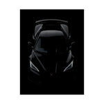 C8 Poster – Chevy Stingray Top View Black Supercar Wall Art Decor Print