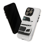 White Camaro Phone Case, ZL1 American Muscle Car Tough Cover for Men