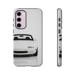 White NA Miata Phone Case, Retro MX5 Roadster Cover, Gift for Car Guys