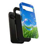 Bubbles Over Grass phone case | Tough Cover