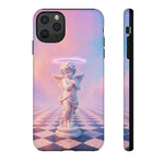 Praying Cherub Statue halo Vaporwave Aesthetic phone case