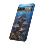 Snapper Reef Phone Case, Sunlit School Ocean Fishing Tough Cover