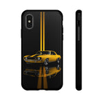 Yellow Camaro Z28 Phone Case, Classic Muscle Car Studio Stripe Cover