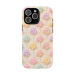 Pastel Swirl Lollipops Tough Case | Candy Pattern Phone Cover