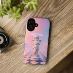 Praying Cherub Statue halo Vaporwave Aesthetic phone case