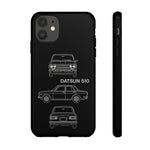 Datsun 510 Triple View Line Art JDM Tough Phone Case Cover Gift