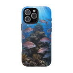 Snapper Reef Phone Case, Sunlit School Ocean Fishing Tough Cover