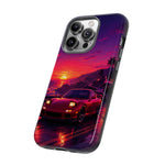 FD RX-7 Retro Sunset Sports Car Tough Case | Neon Vaporwave Beach Drive