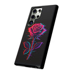 Glitch Rose Neon Phone Case Vaporwave Tough Cover
