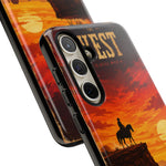 Western Sunset Cowboy Phone Case | Rugged Protective Cover