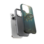 Largemouth Bass Phone Case, Sunlit Underwater Tough Cover, Gift